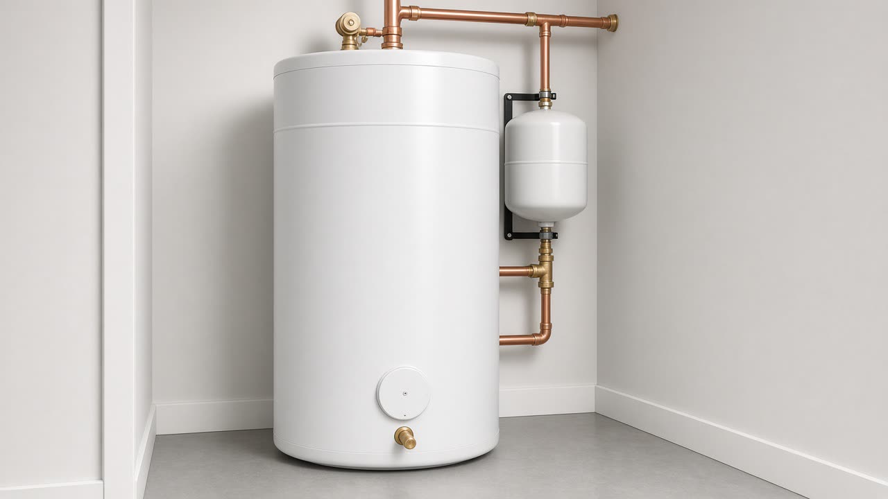 New water heater with copper fittings (illustration)